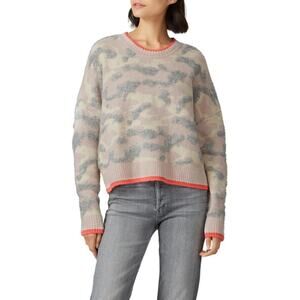 Central Park West Bush Camo Knit Sweater Tan Gray - Size L